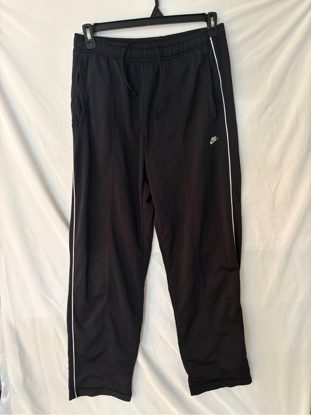 Nike Black Joggers with White Side Piping